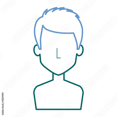 young man shirtless avatar character vector illustration design