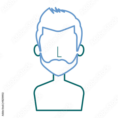 young man shirtless avatar character vector illustration design