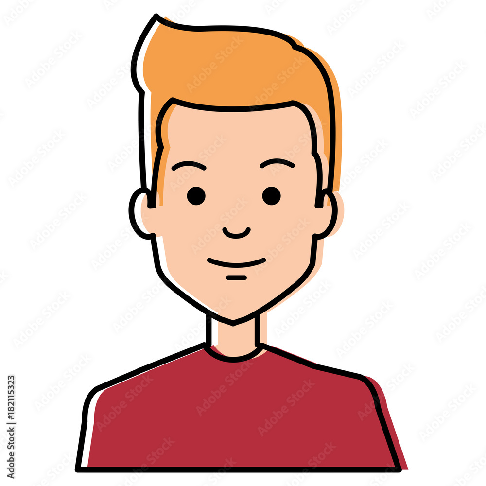 young man avatar character vector illustration design