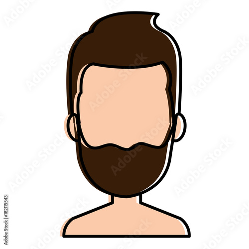 young man shirtless avatar character vector illustration design