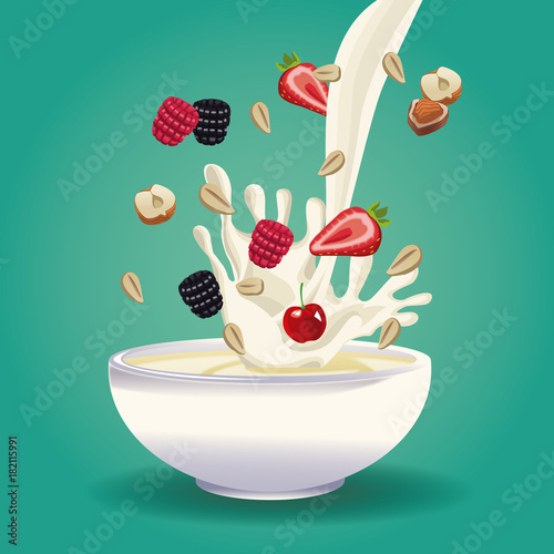 Oatmeal healthy food icon vector illustration graphic design