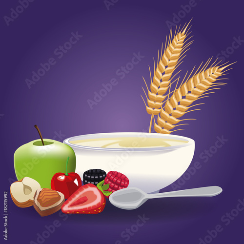 Oatmeal healthy food icon vector illustration graphic design