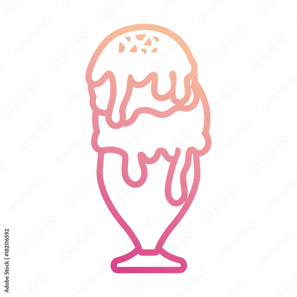 ice cream in glass with three flavors vector illutration ice cream in glass with three flavors vector illutration