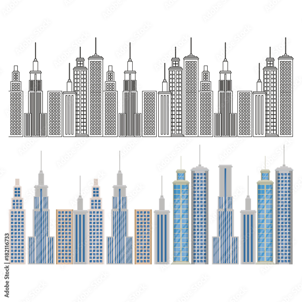 new york city scene vector illustration design