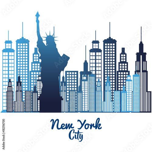 new york city statue of Liberty scene vector illustration design