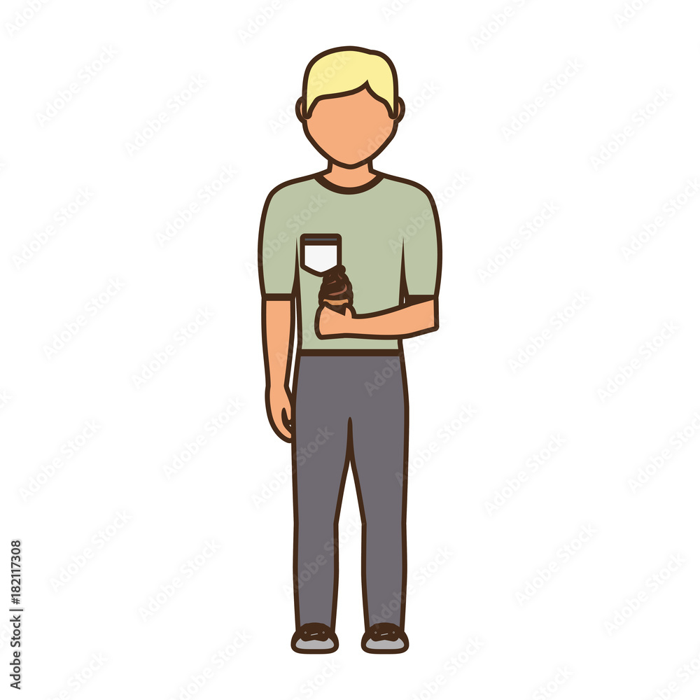 man with ice cone cream vector illustration man with ice cone cream vector illustration