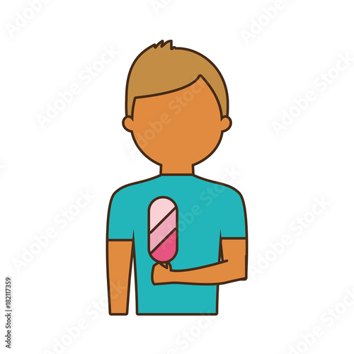 man   avatar with  ice cream  vector illustration
