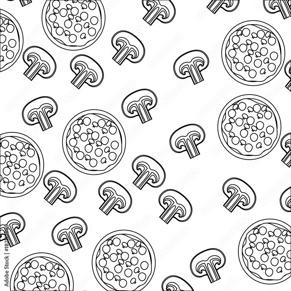Pizza Toppings Clipart Black And White