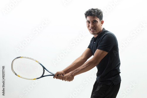 Sport tennis player isolated on white background 