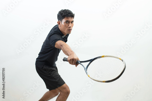 Asian man player tennis 
