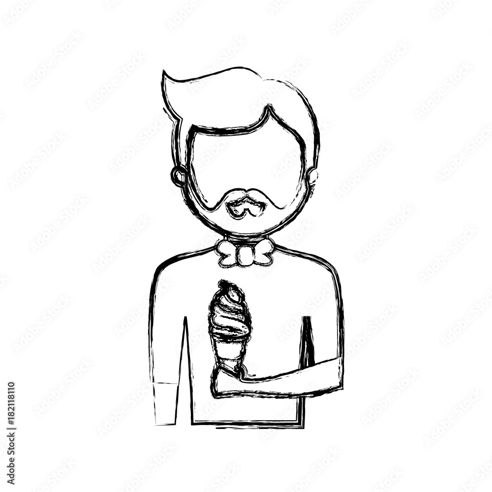 man avatar an ice cream vector illustration man avatar an ice cream vector illustration