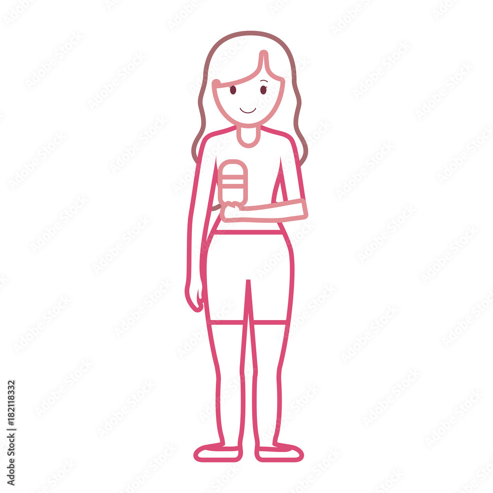 woman with  ice cream   vector illustration