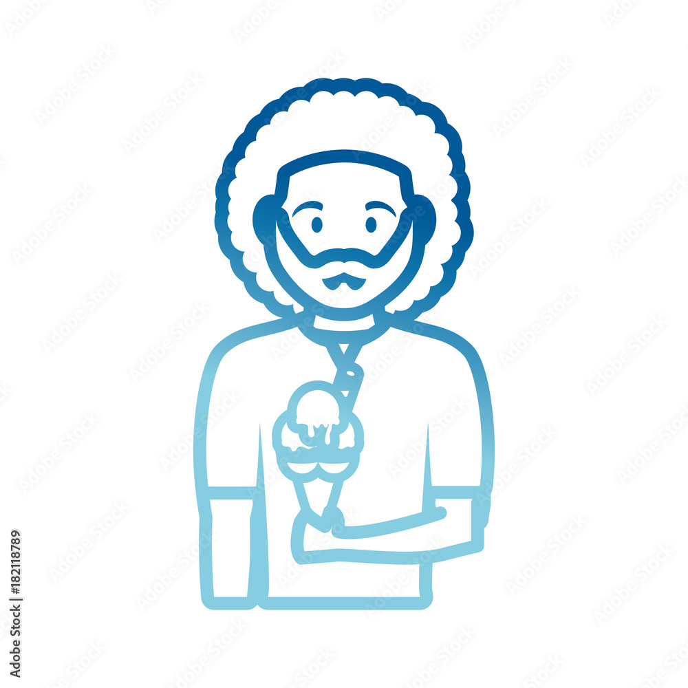 man with ice cream  vector illustration