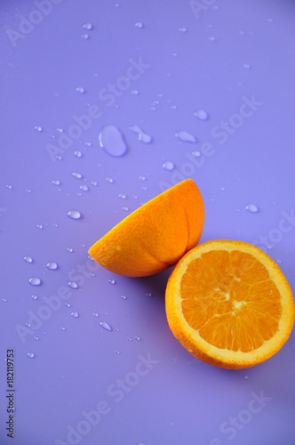 Half of Navel Orange with Water Drop