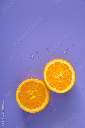 Top view of Half Pieces Navel Orange