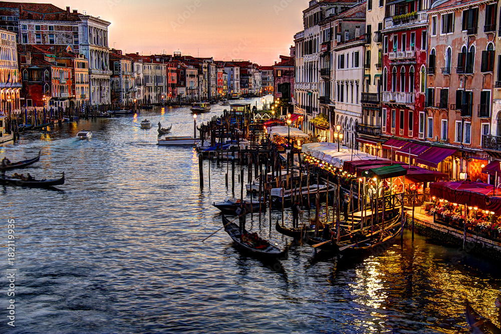 Painted Evening on the Grand Canal in HDR