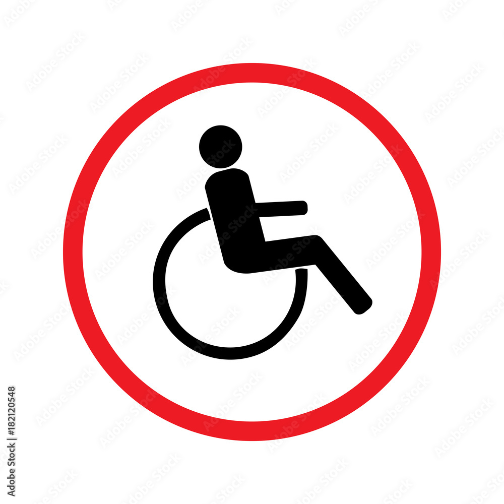 Disabled sign in red circle Disabled sign in red circle