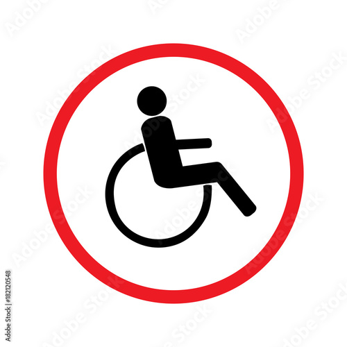 Disabled sign in red circle