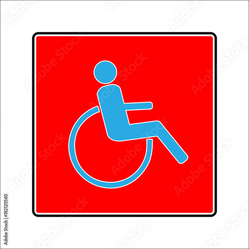 Disabled sign in red square