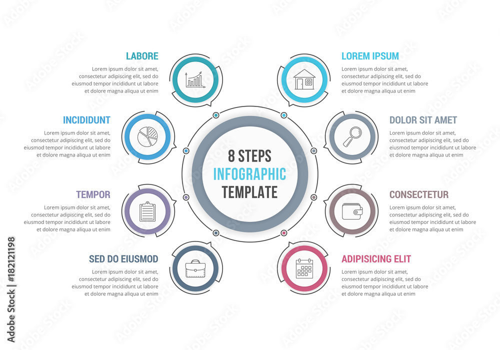 Circle Infographics with 8 Elements Circle Infographics with 8 Elements
