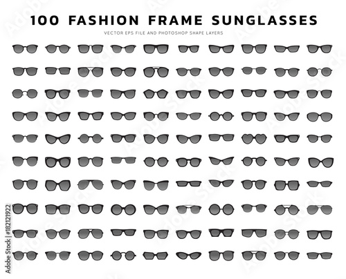 Sunglasses vector icon set