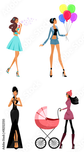 Modern women in different situations