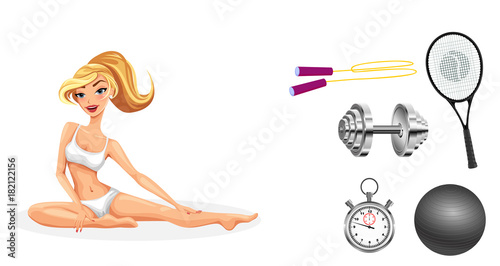 Girl doing stretching