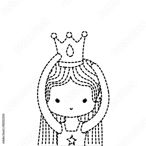 dotted shape girl practice performance ballet with straight hair and crown
