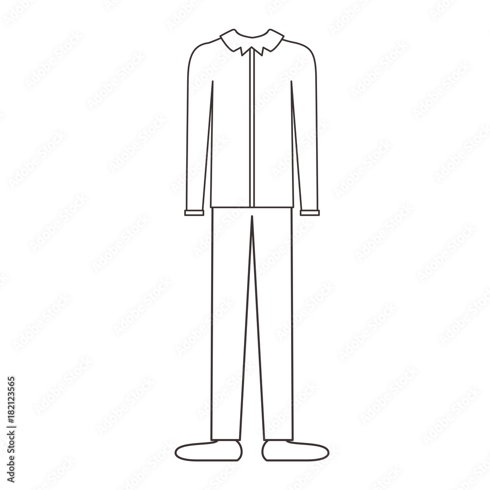 male clothes with long sleeve shirt and pant and shoes in monochrome silhouette vector illustration male clothes with long sleeve shirt and pant and shoes in monochrome silhouette vector illustration