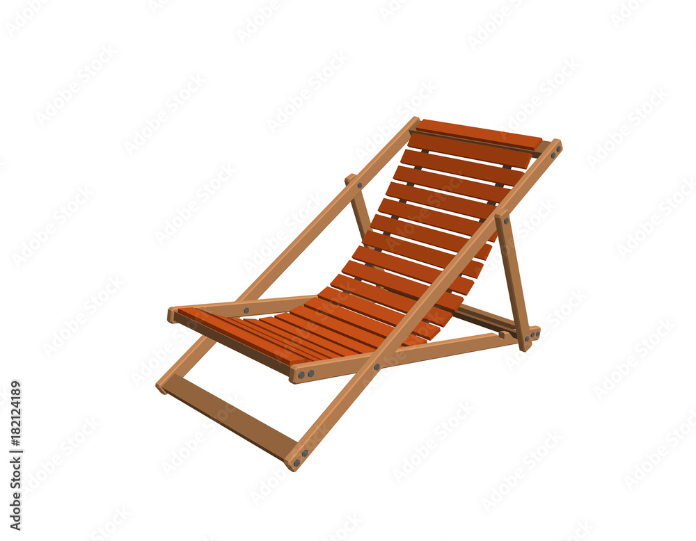 Chaise lounge.  Isolated on white background. 3d Vector illustration.