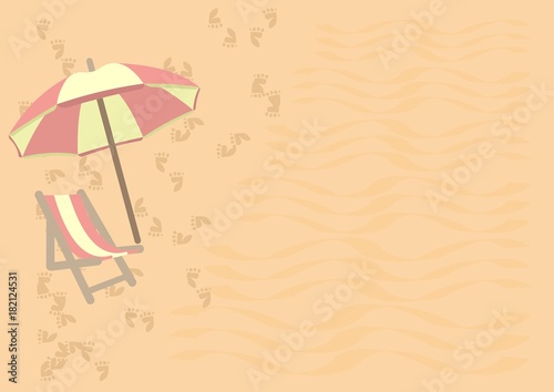 Beach background with umbrella