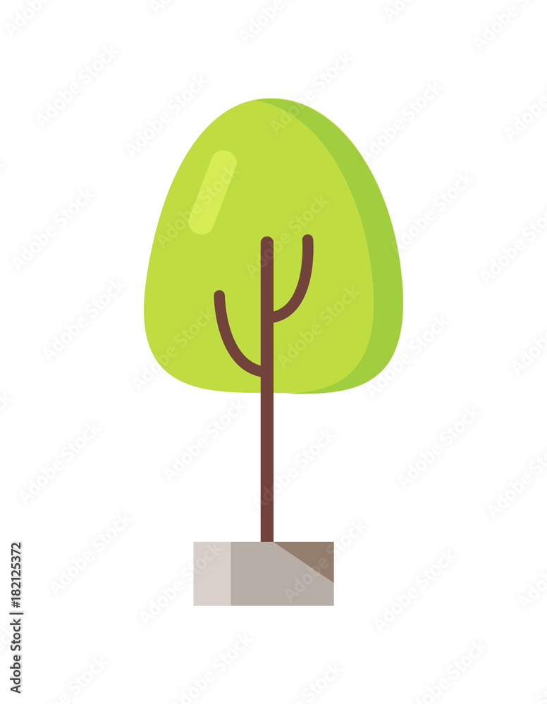 Green Tree in Pot Icon Vector Illustration Green Tree in Pot Icon Vector Illustration