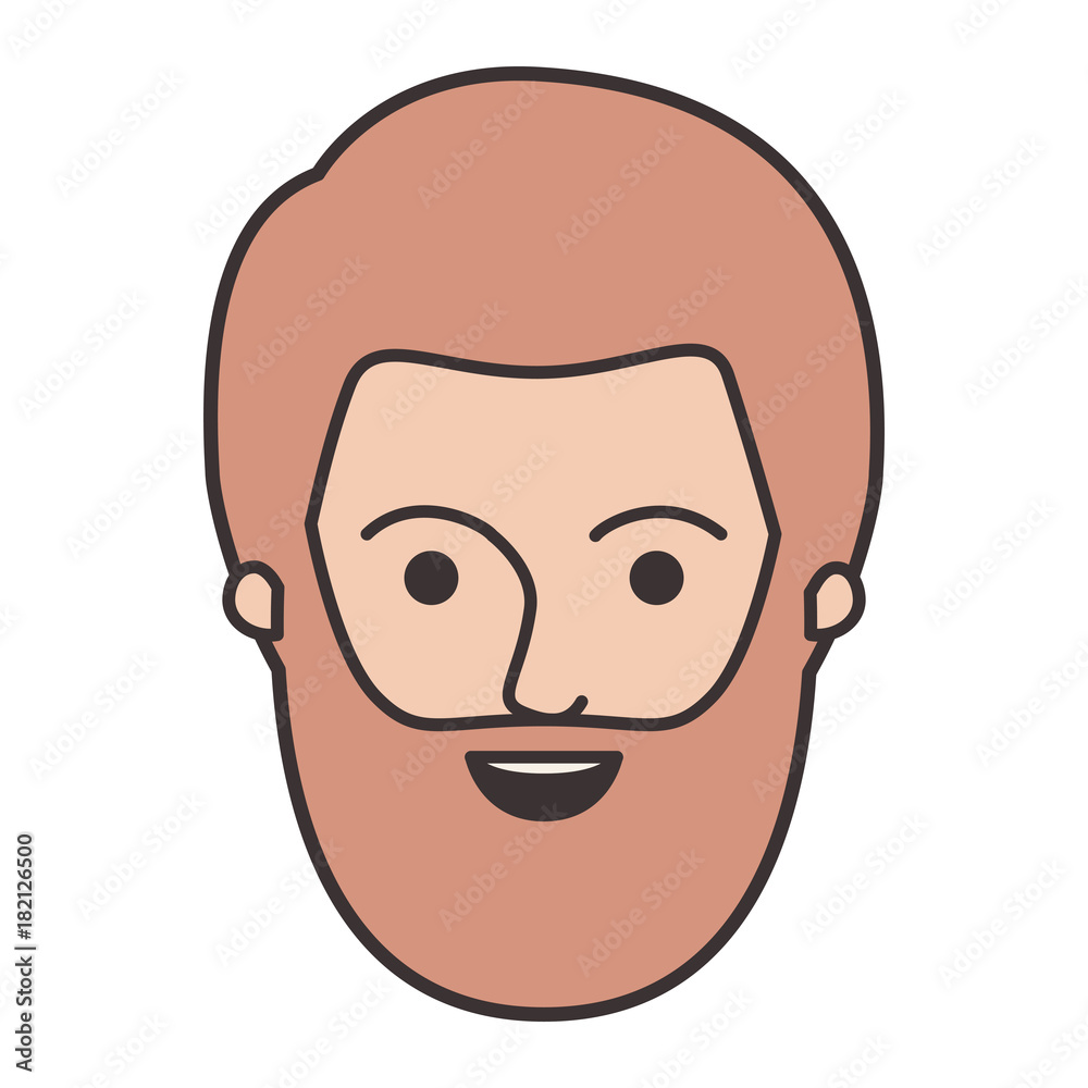 male face with short hair and bearded in colorful silhouette vector illustration male face with short hair and bearded in colorful silhouette vector illustration