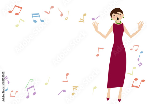 オペラ。女性歌手。音楽のクリップアート。