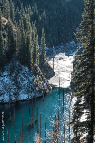 lake  Kulsai Kaindy  Canyon  Charyn Kazakhstan photo