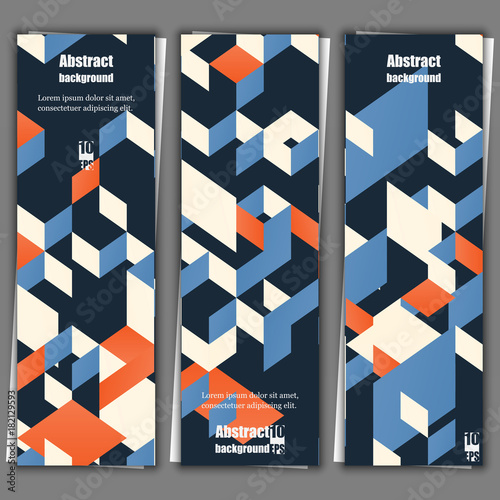 Set of banner templates with abstract background. Eps10 Vector illustration