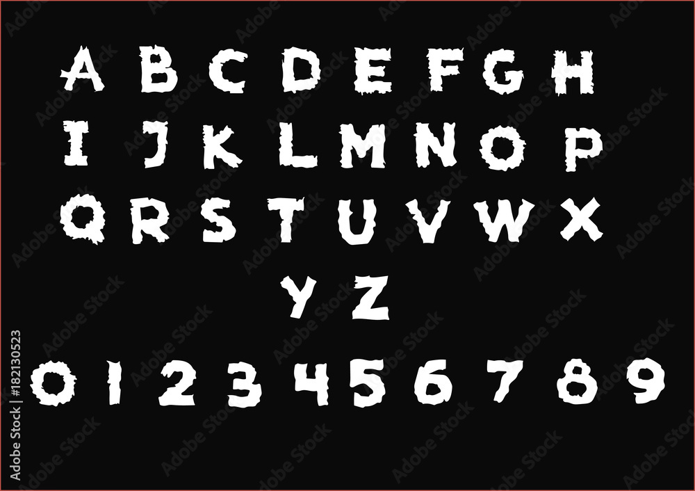 Horror fonts. Scary alphabet. White Vector Font Horror fonts. Scary alphabet. White Vector Font