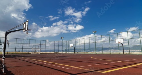 4K time lapse video of Sports playground by the sea