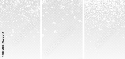 Three abstract winter backgrounds with snow.