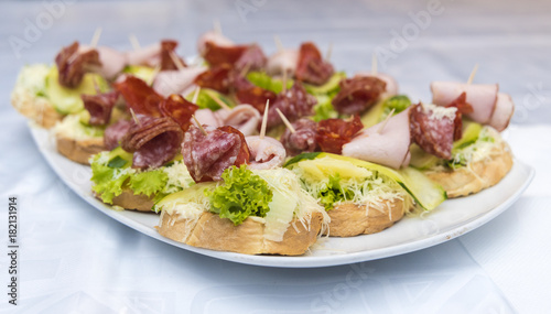 delicious canapés served on a plate