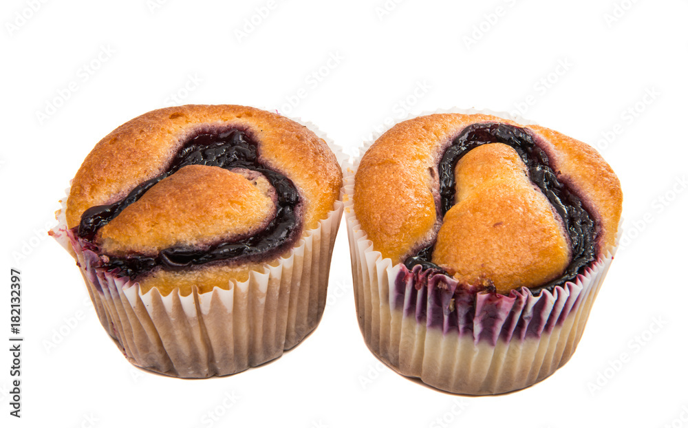 muffin with jam isolated muffin with jam isolated