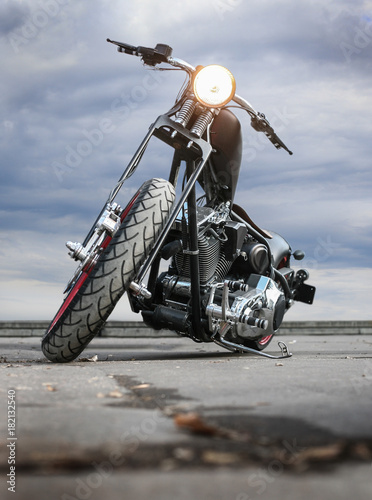 motorcycle on asphalt