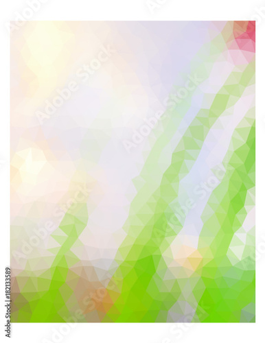 Multicolor white and green triangles.