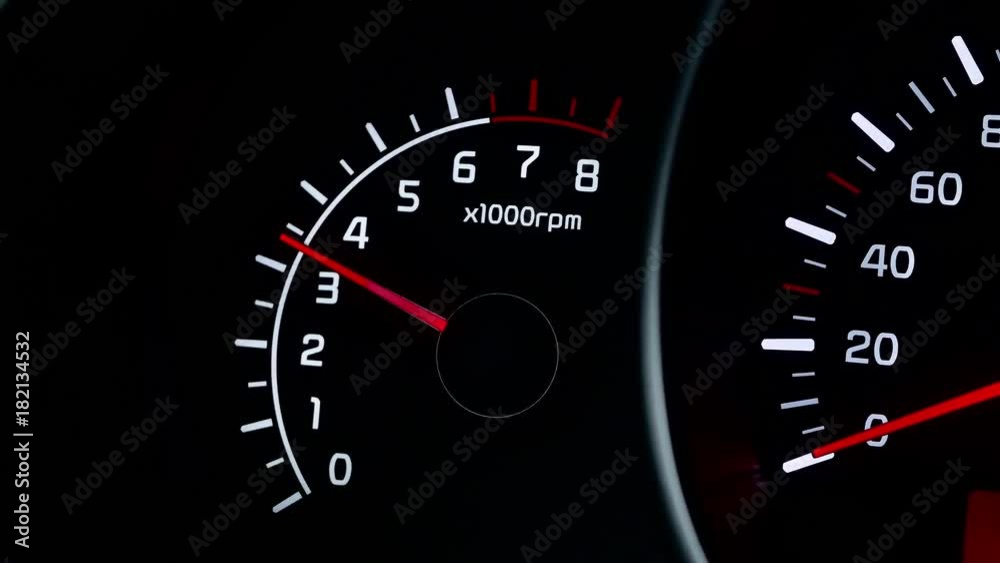 Indications car tachometer, engine speed. Indications car tachometer, engine speed.