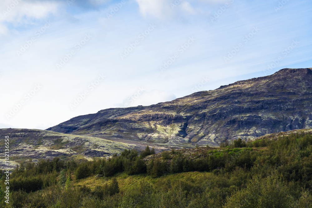 mountains around Haukadalur geyser valley