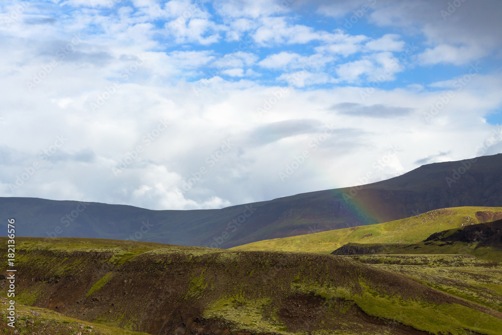 rainbow over Hveragerdi Hot Spring River Trail rainbow over Hveragerdi Hot Spring River Trail