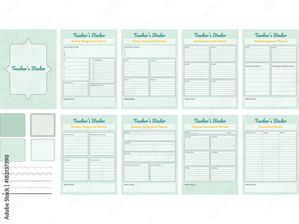 Set of Teacher's Binder or Lesson Planner.