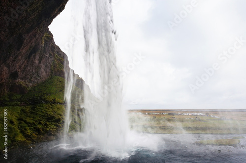 water stream of Seljalandsfoss waterfall