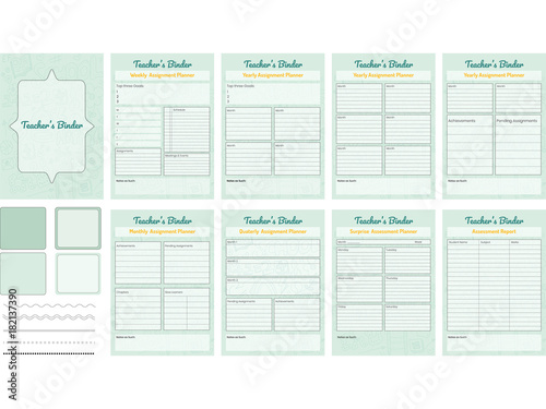 Set of Teacher's Binder or Lesson Planner.