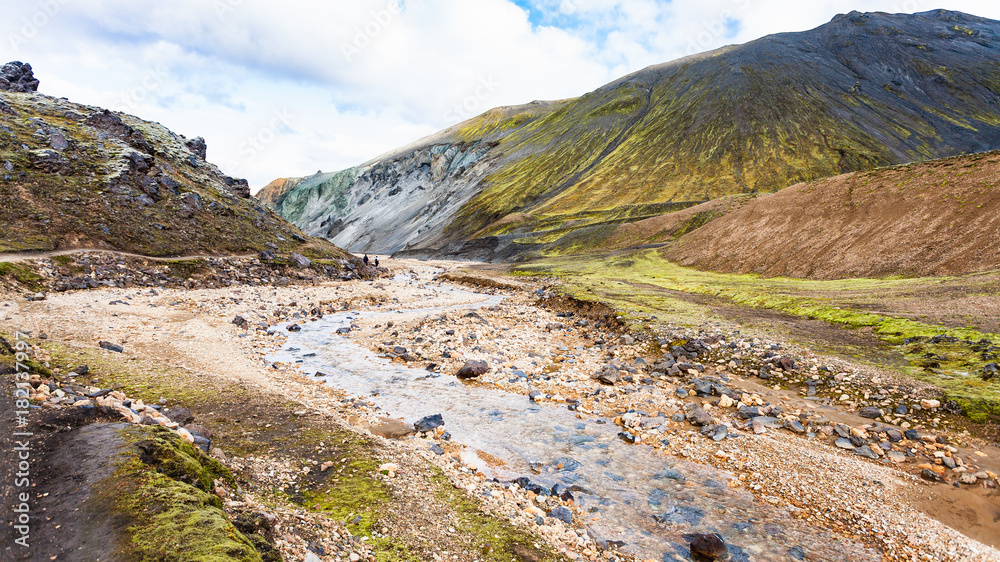 river in Graenagil canyon in Iceland